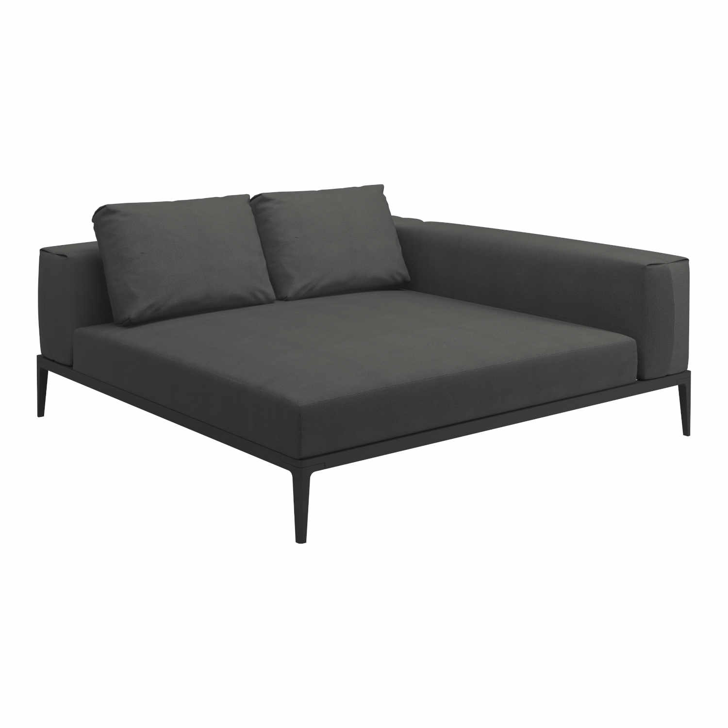 Grid Chill-Element Modulsofa, Gestell java, Stoffbezug coal 144 von Gloster