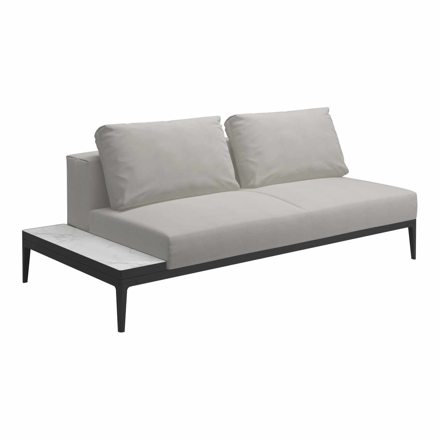 Grid End Table-Element Ceramic Modulsofa, Gestell java, Stoffbezug fog 145, Plattform emperor ceramic, Position Plattform links (vor dem sofa stehend) von Gloster