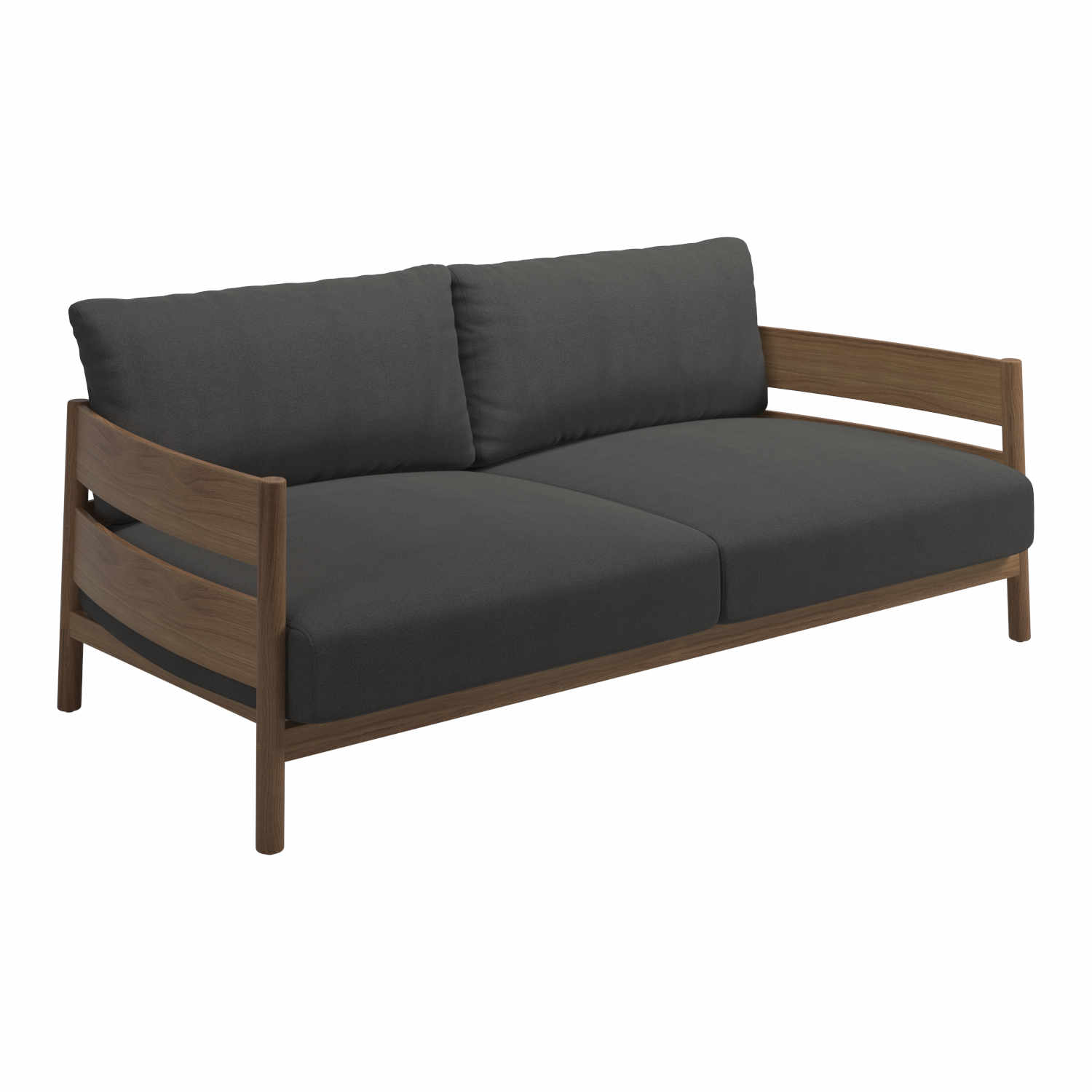 Haven 2er-Sitz Sofa, Stoffbezug coal 144 von Gloster