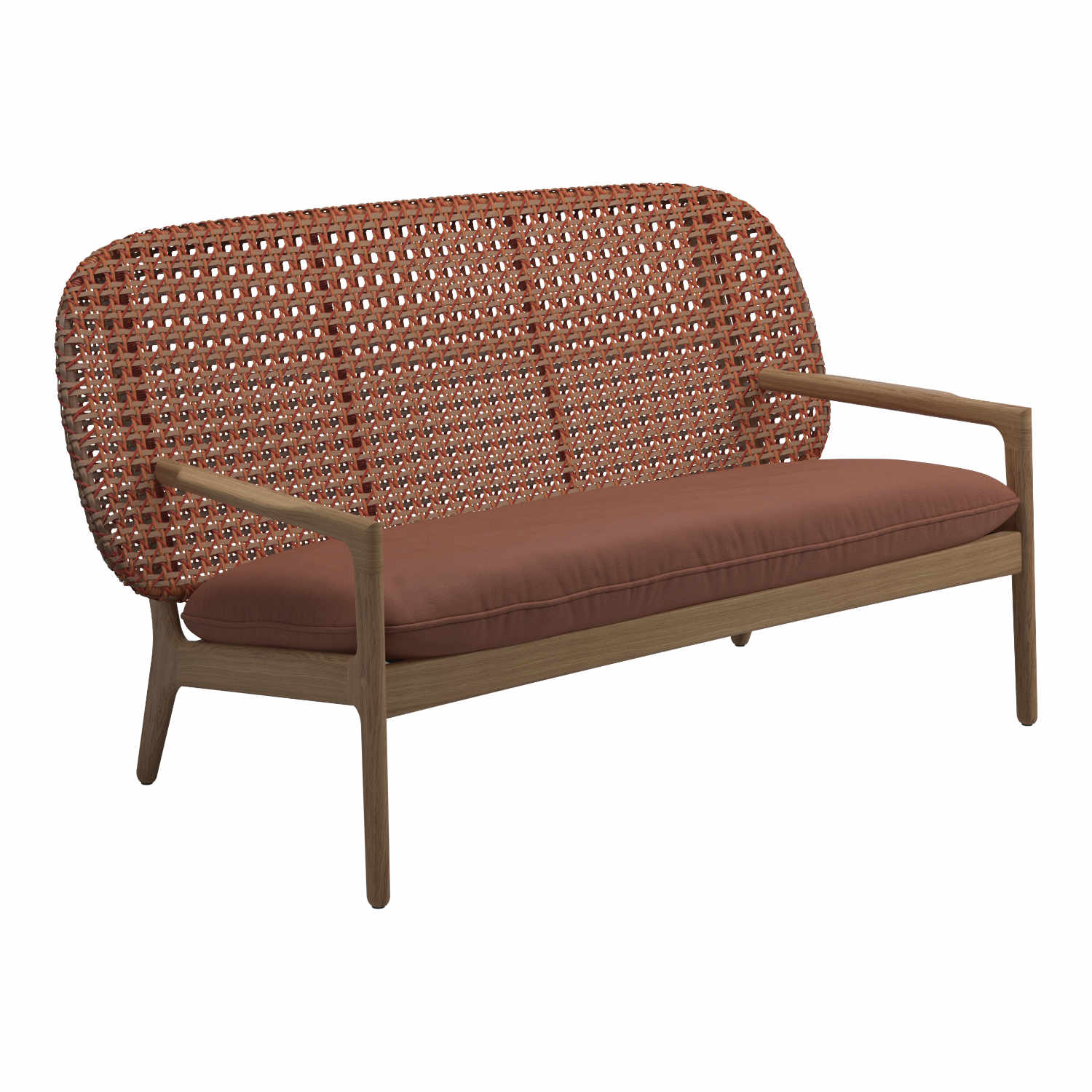 Kay Low Back Sofa, Farbe Geflecht copper, Stoffbezug latte 203 von Gloster