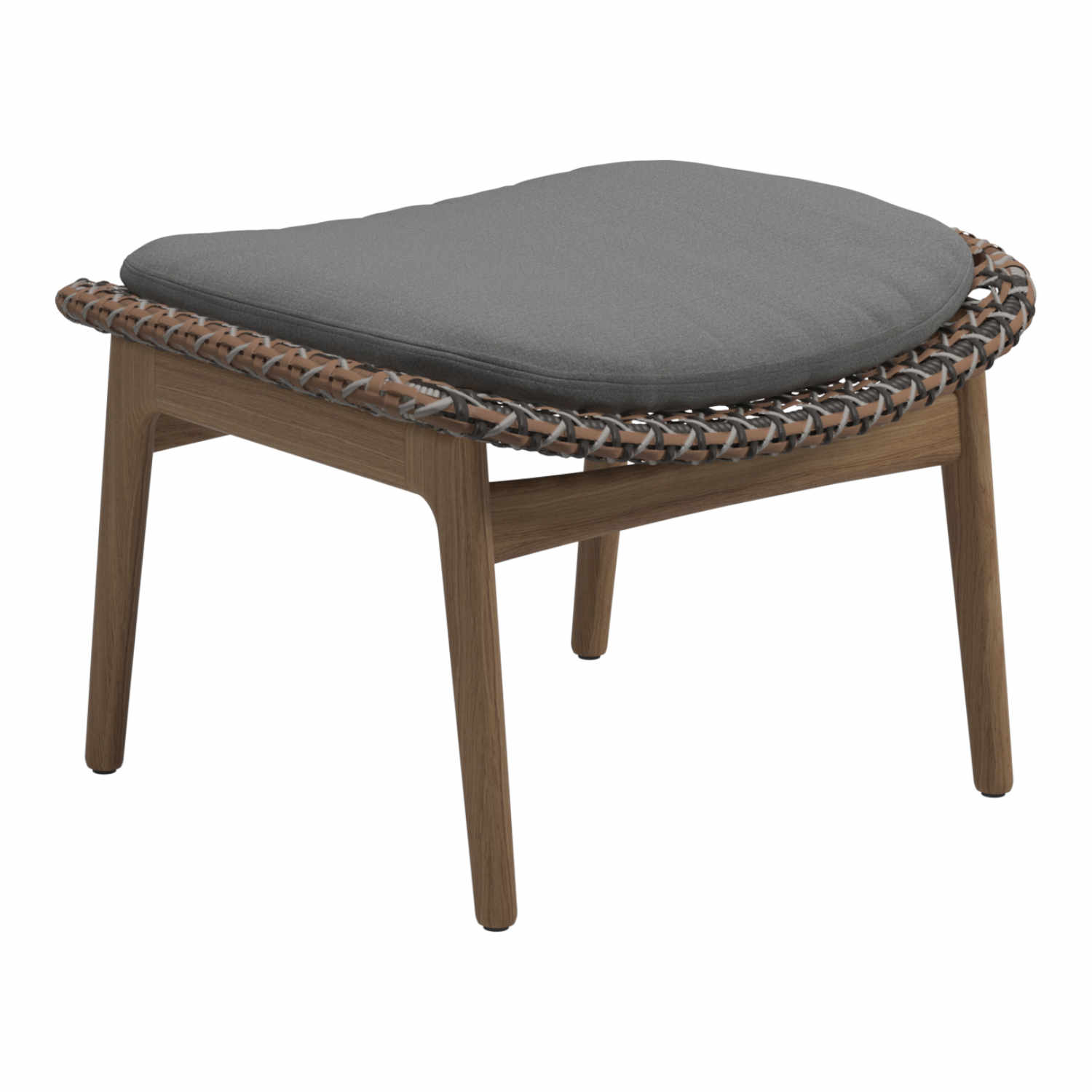 Kay Ottoman Hocker, Farbe Geflecht copper, Stoffbezug latte 203 von Gloster