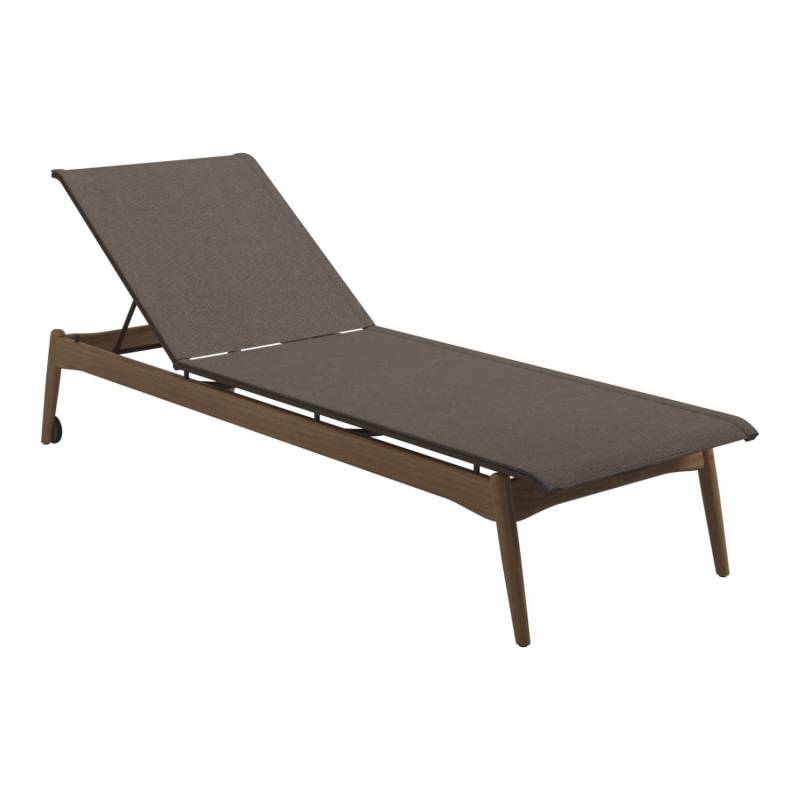 Sway Lounger Liege, Metallelemente java, Slingfarbe sepia sling von Gloster