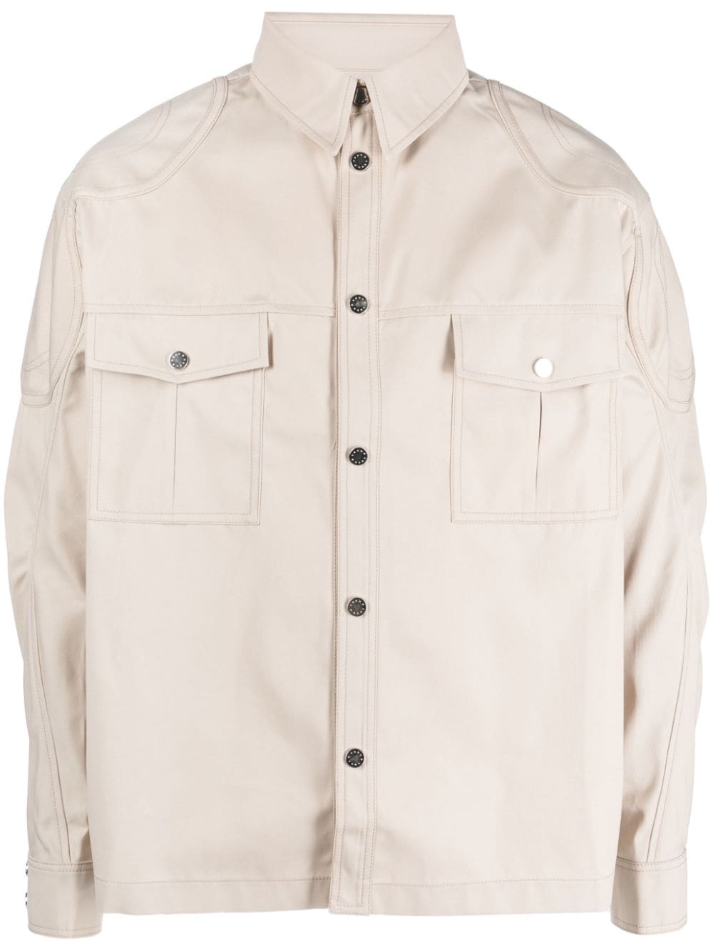 GmbH long puff-sleeves cotton-blend jacket - Neutrals von GmbH