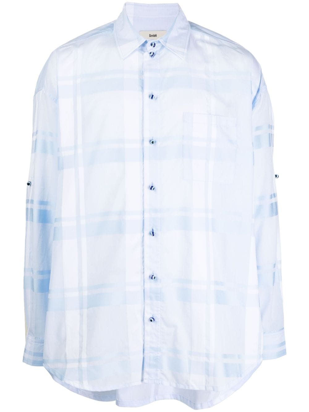 GmbH semi-sheer plaid cotton shirt - Blue von GmbH