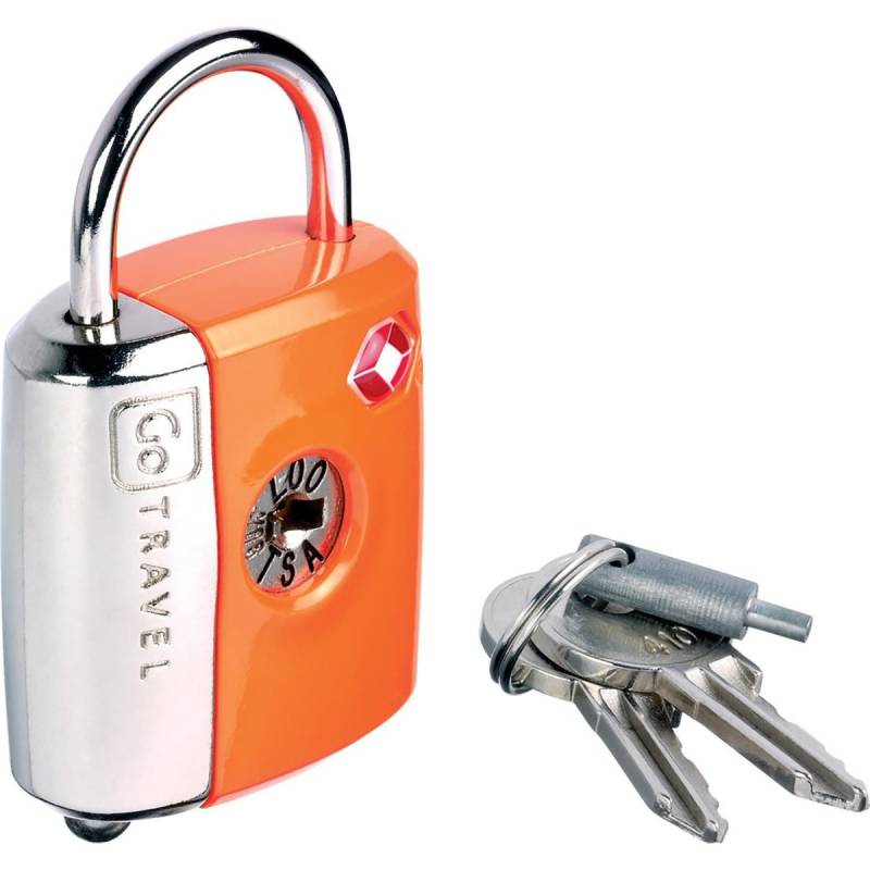 Dual Combi/Key Lock - Kofferschloss mit Schlüssel und Zahlencode Orange von Go Travel