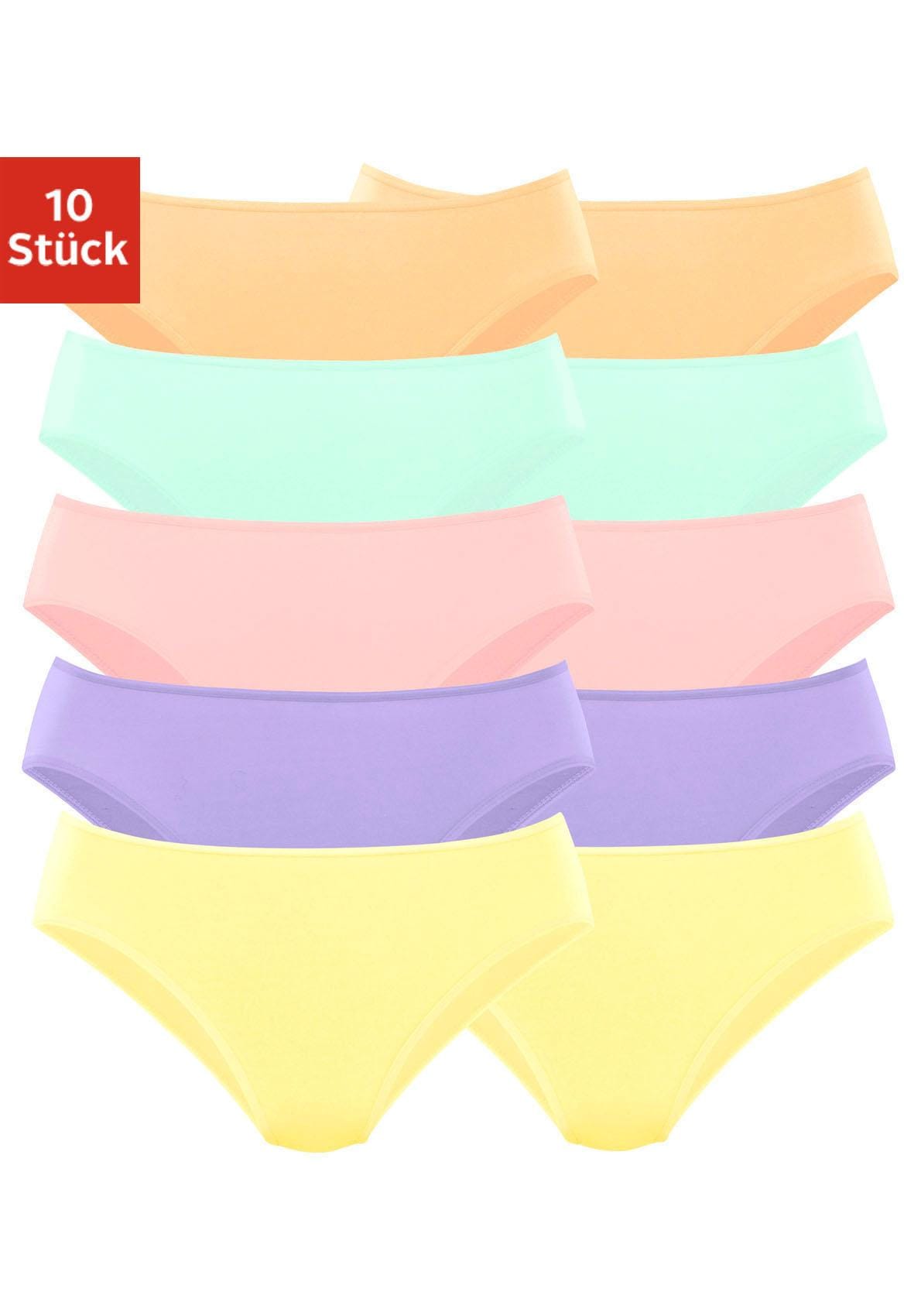 petite fleur Bikinislip, (Packung, 10 St.), aus elastischer Baumwolle von PETITE FLEUR