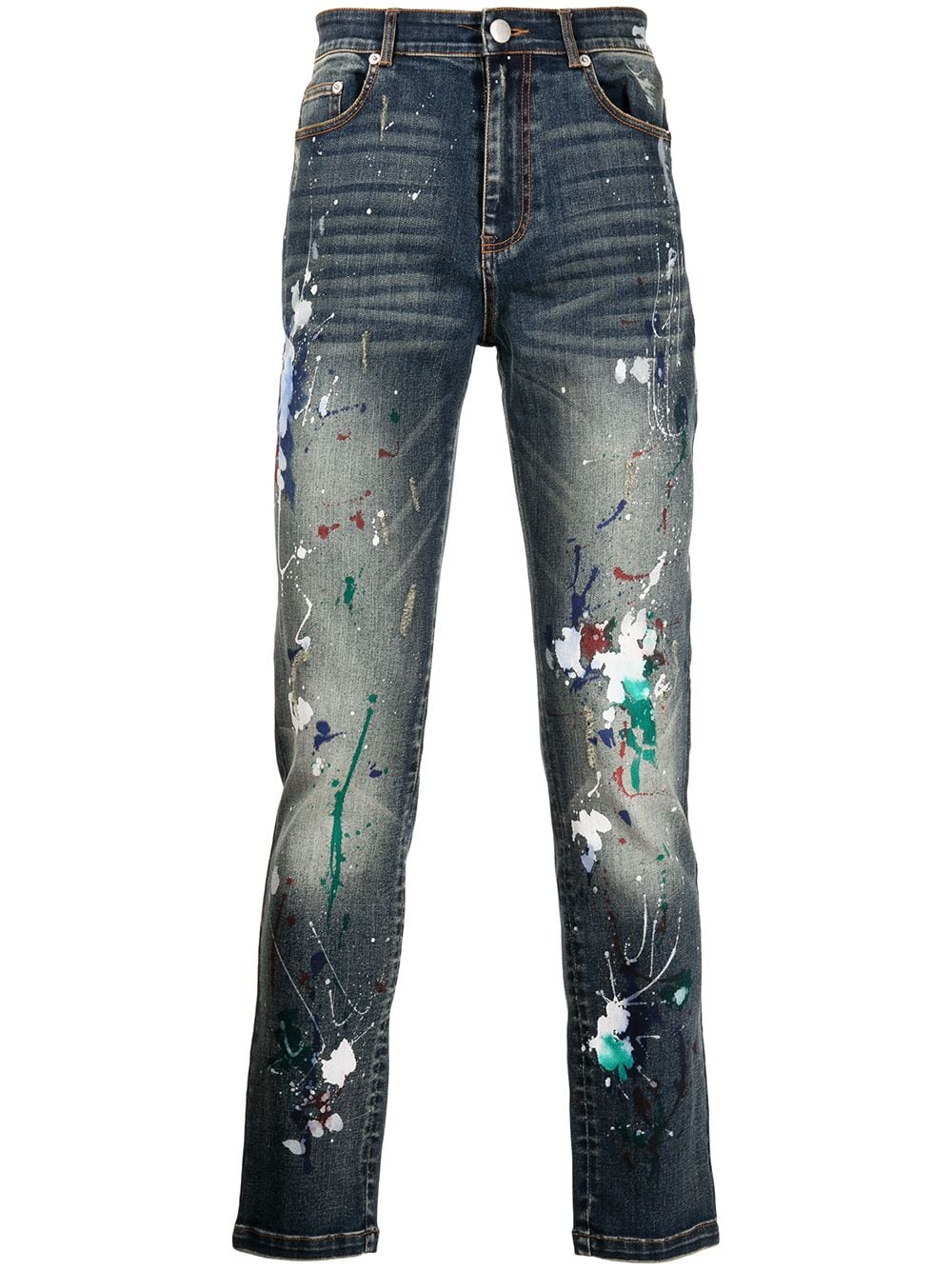 God's Masterful Children Artist hand-painted jeans - Blue von God's Masterful Children