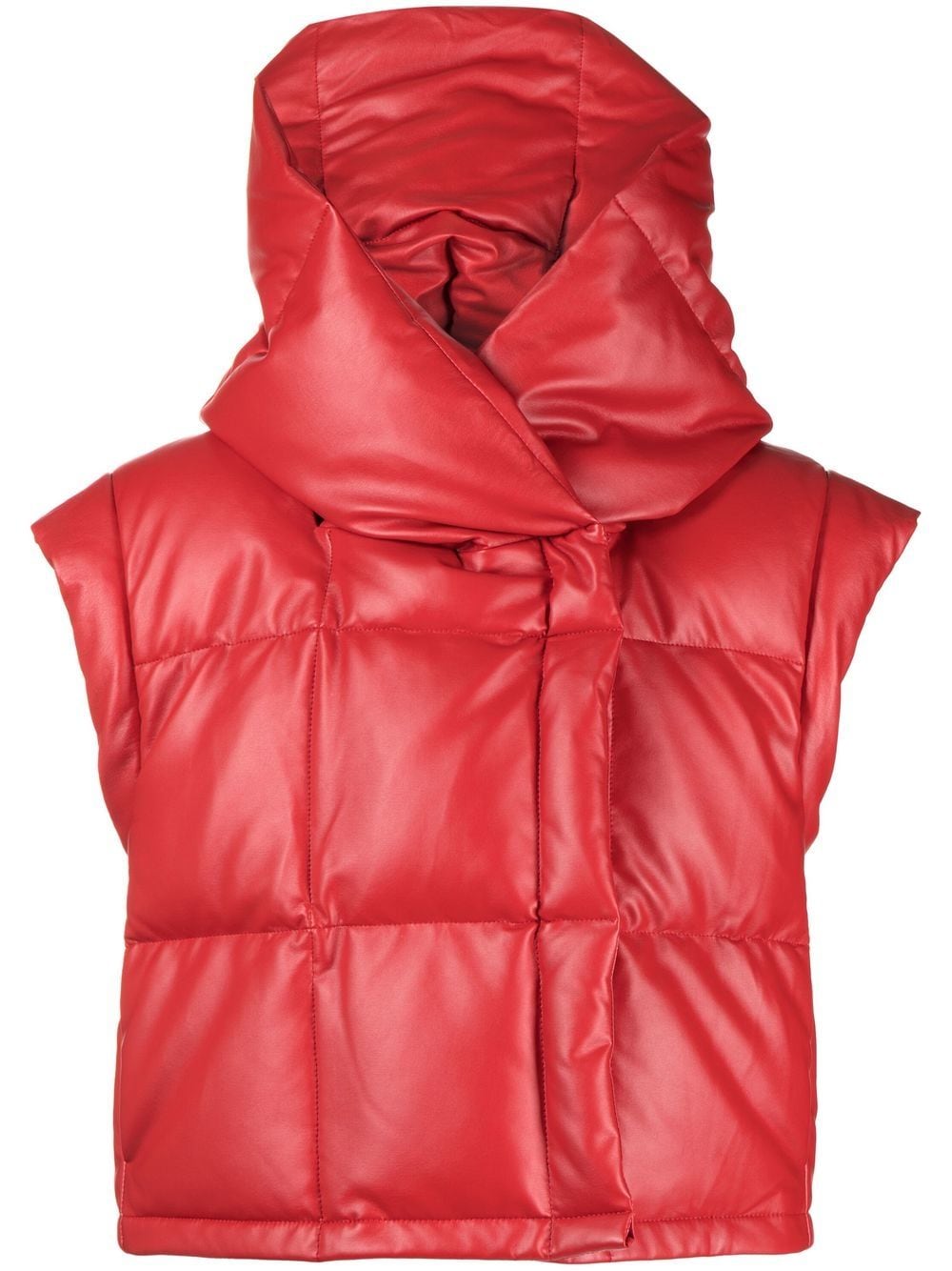 Goen.J Vegan-leather quilted-down gilet - Red von Goen.J