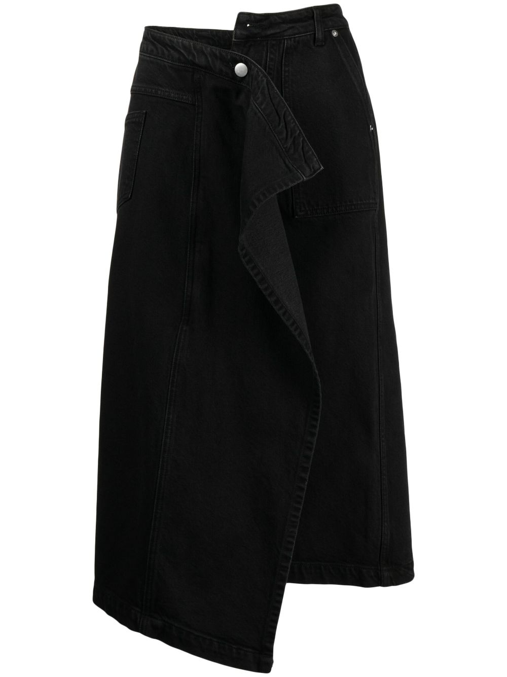 Goen.J asymmetric denim skirt - Black von Goen.J