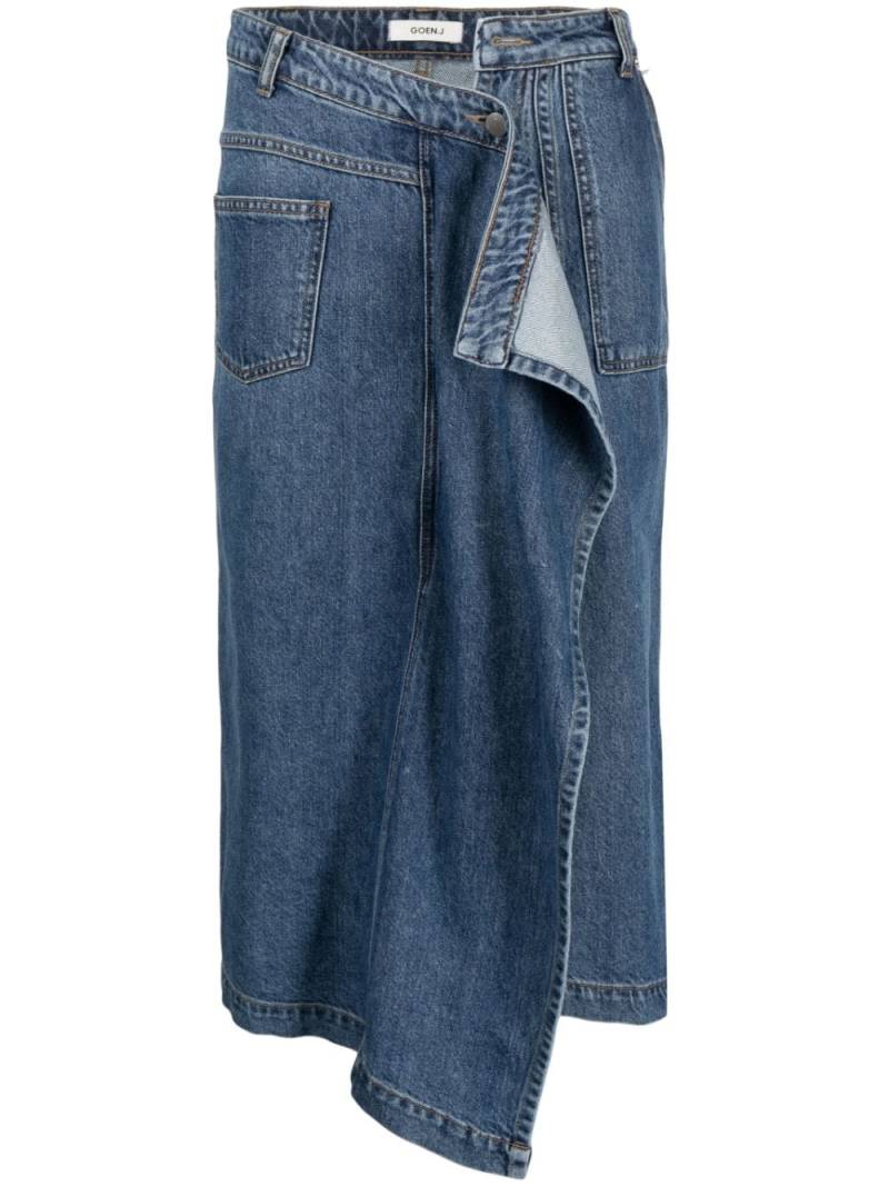 Goen.J asymmetric denim skirt - Blue von Goen.J