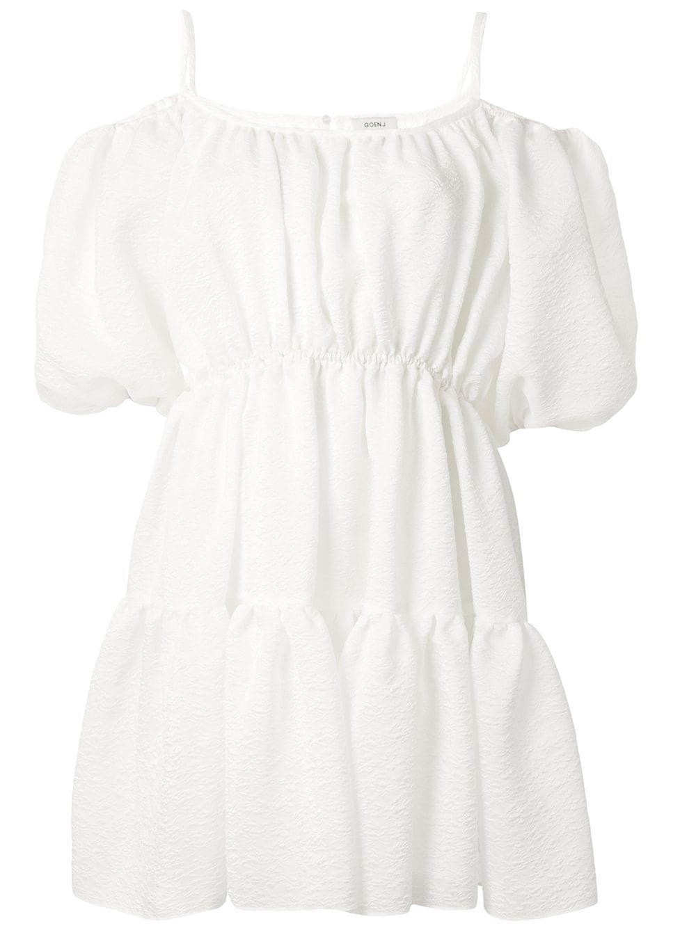 Goen.J balloon-sleeved tiered mini dress - White von Goen.J