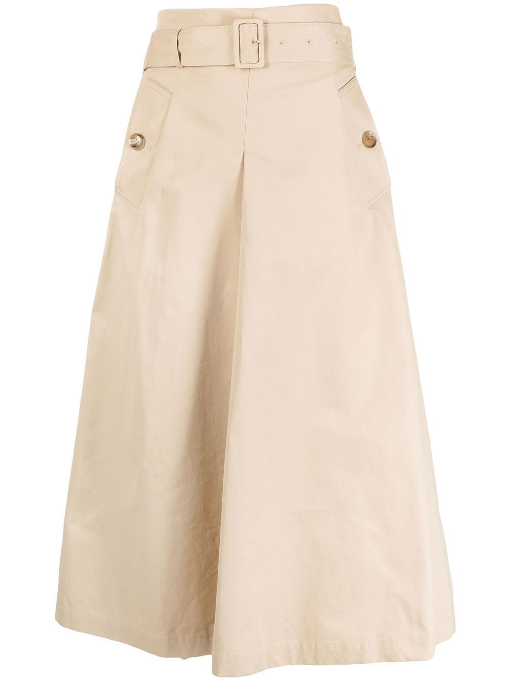 Goen.J belted high-waist A-line skirt - Brown von Goen.J