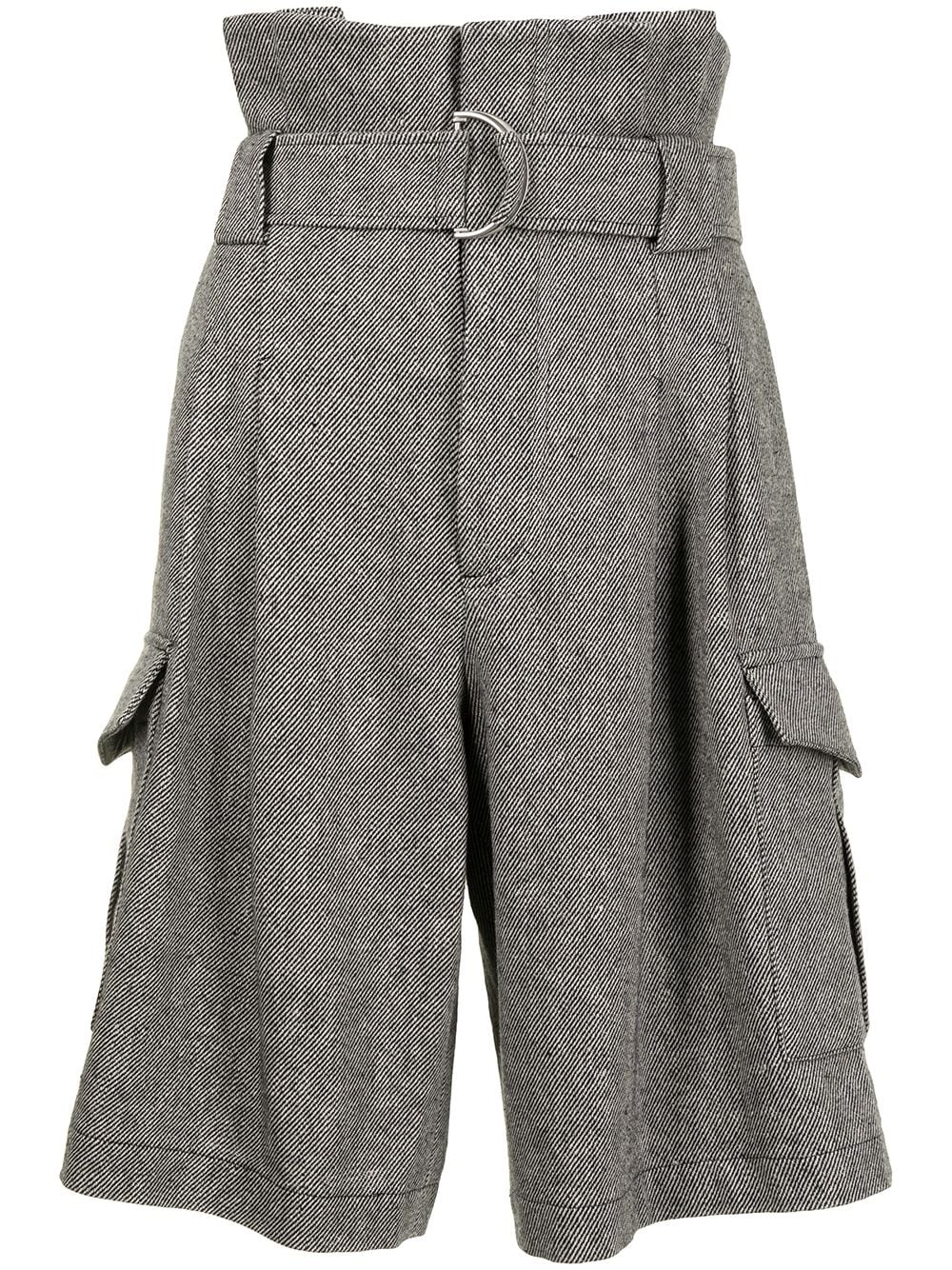 Goen.J belted paperbag-waist bermuda shorts - Grey von Goen.J