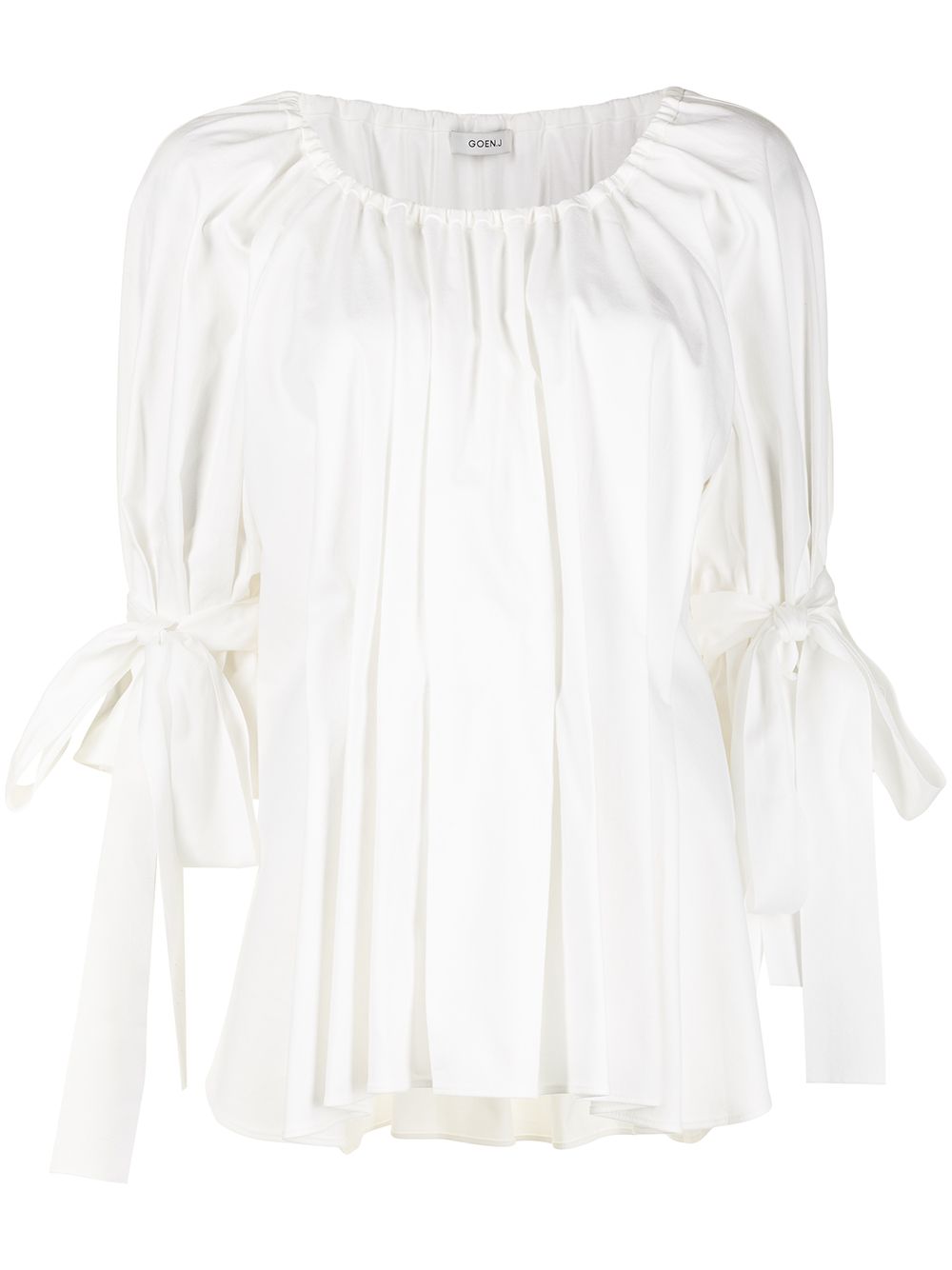 Goen.J pleated peplum blouse - White von Goen.J