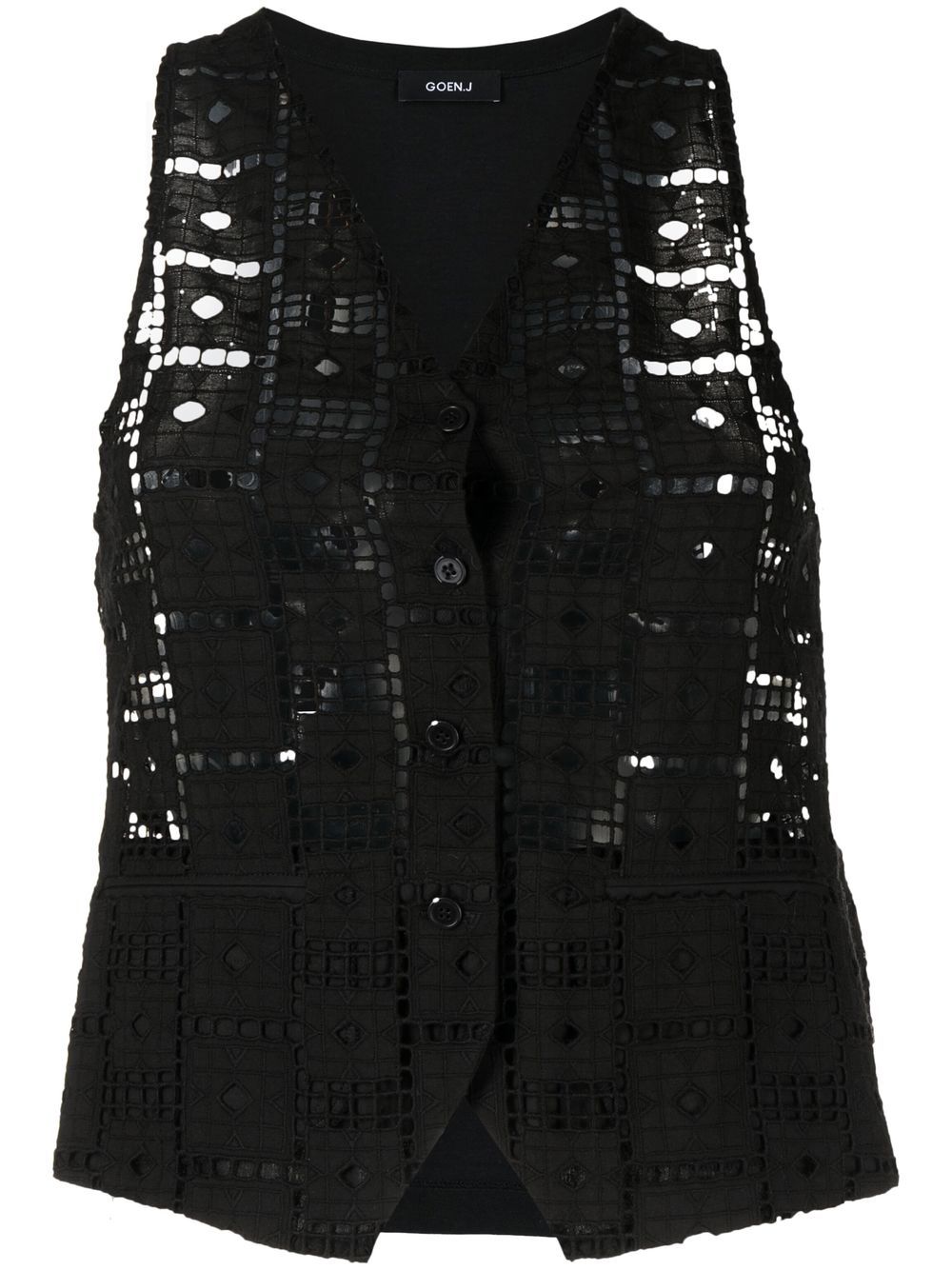 Goen.J cut out-detail waistcoat - Black von Goen.J