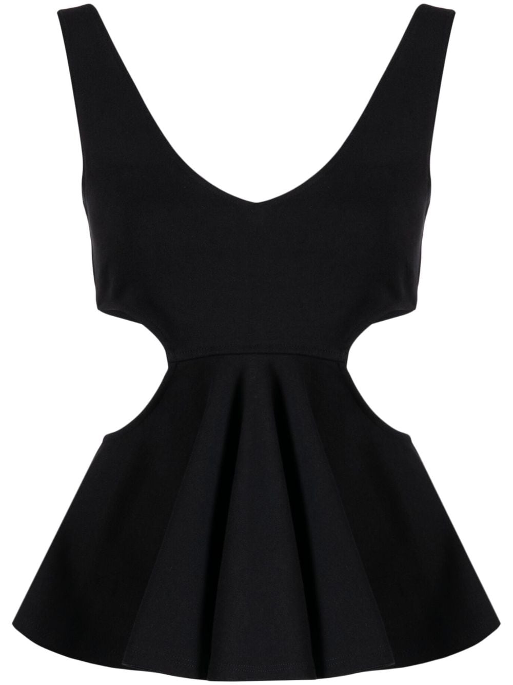 Goen.J cut-out ruffled top - Black von Goen.J