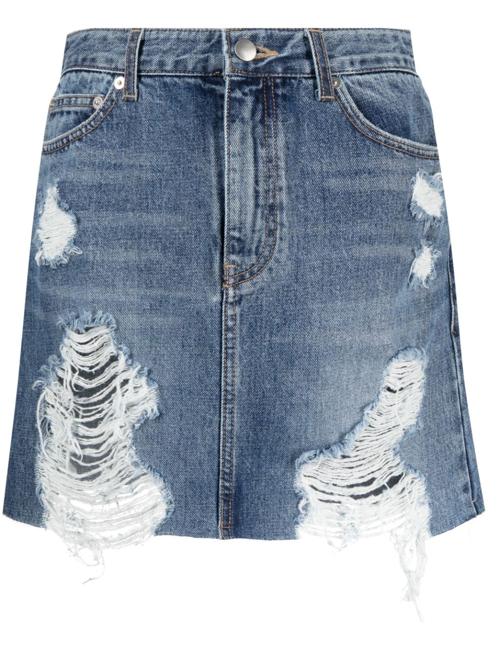 Goen.J distressed denim skirt - Blue von Goen.J