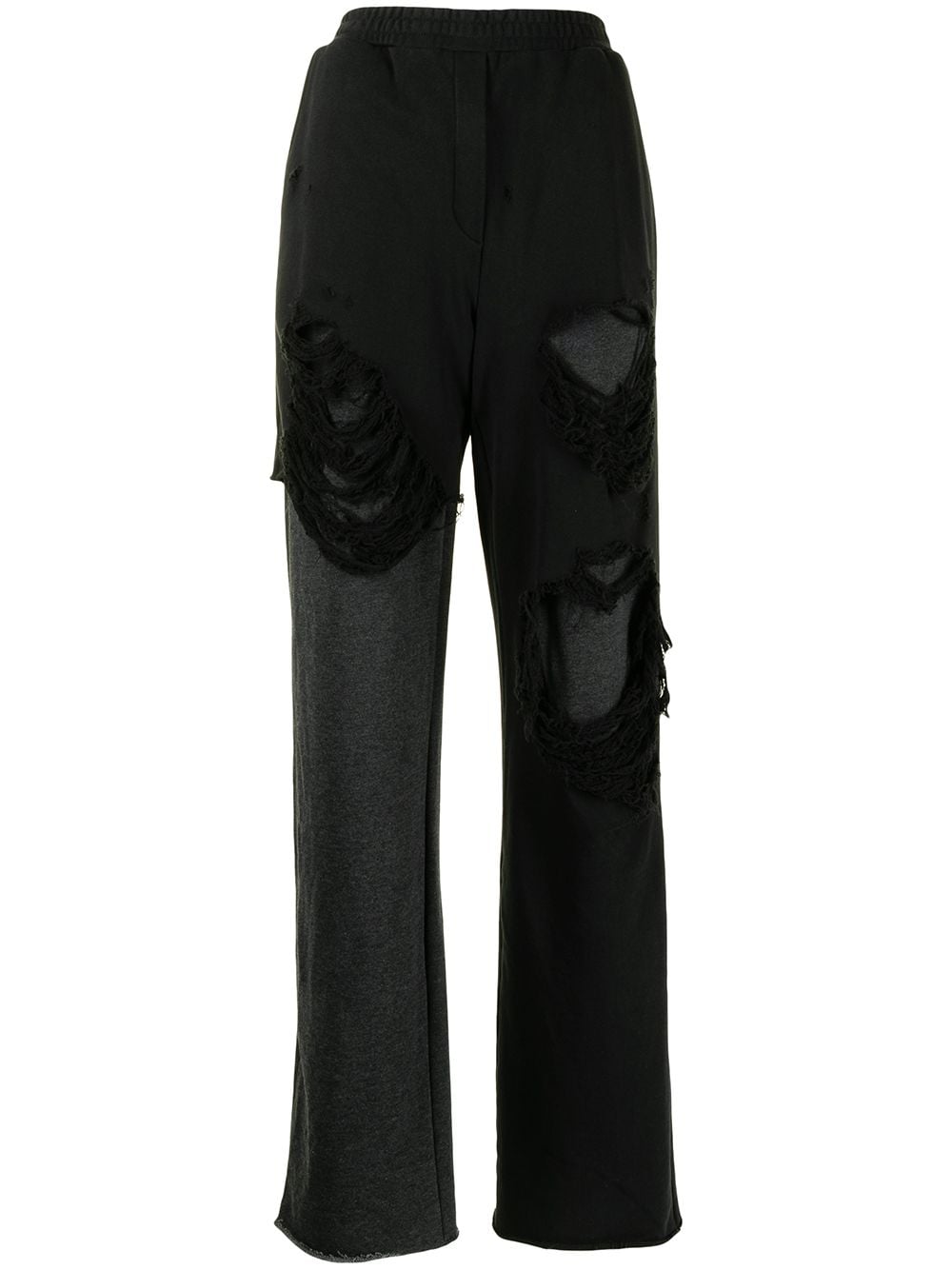 Goen.J distressed layered wide leg trousers - Black von Goen.J