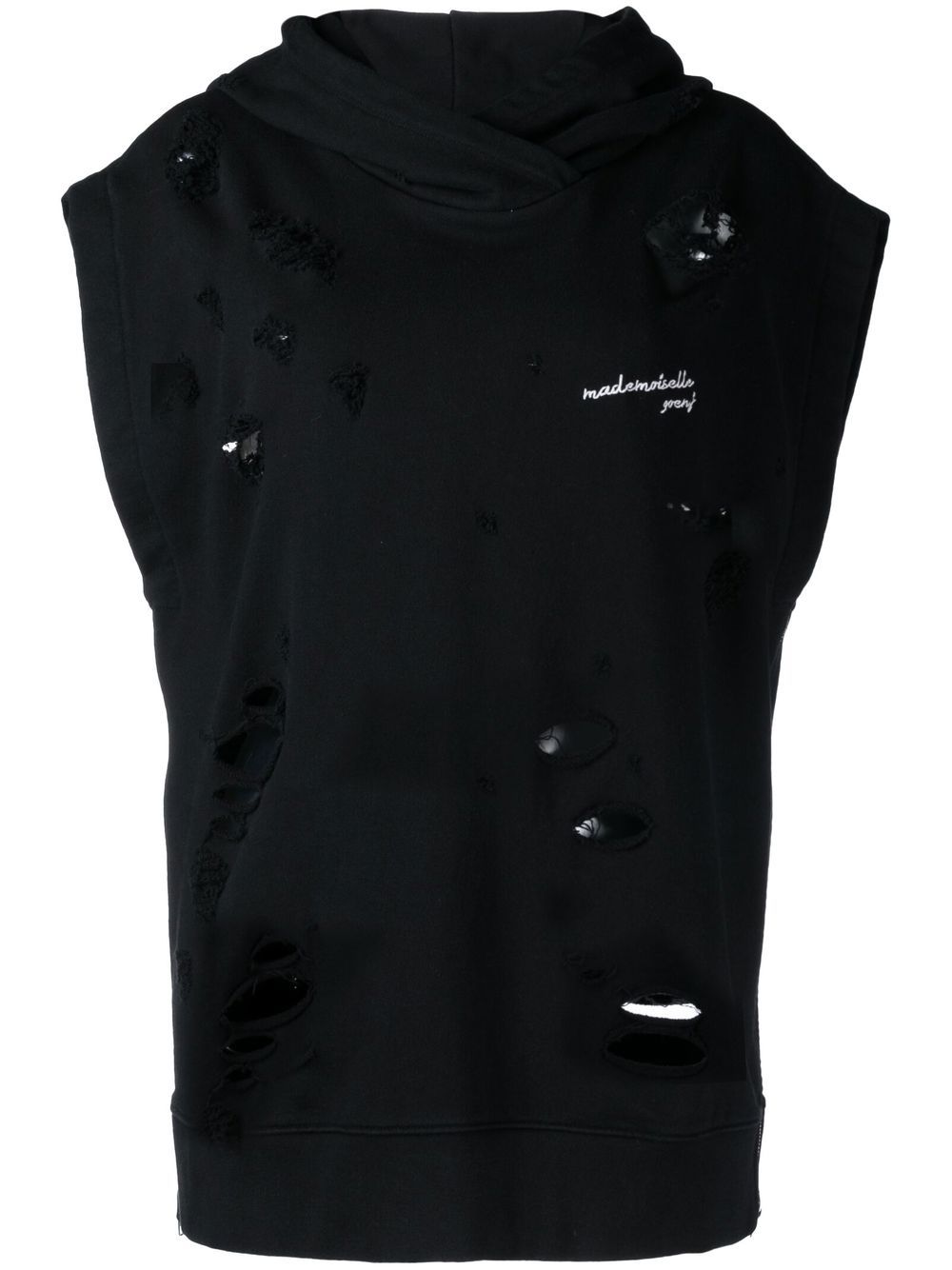 Goen.J distressed sleeveless hoodie - Black von Goen.J