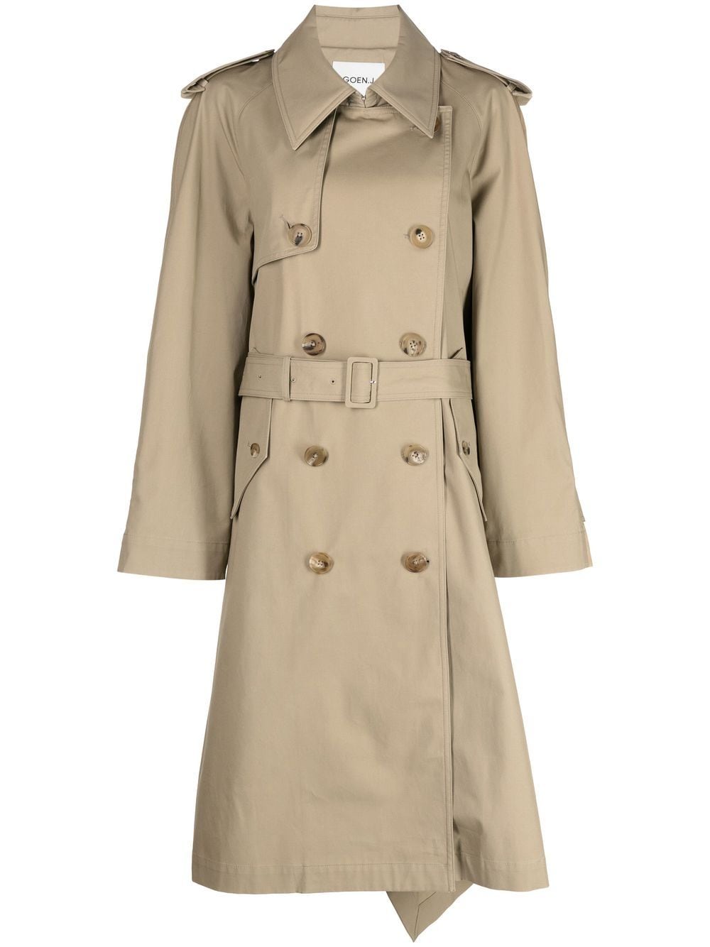 Goen.J double-breasted two-tone trench coat - Brown von Goen.J