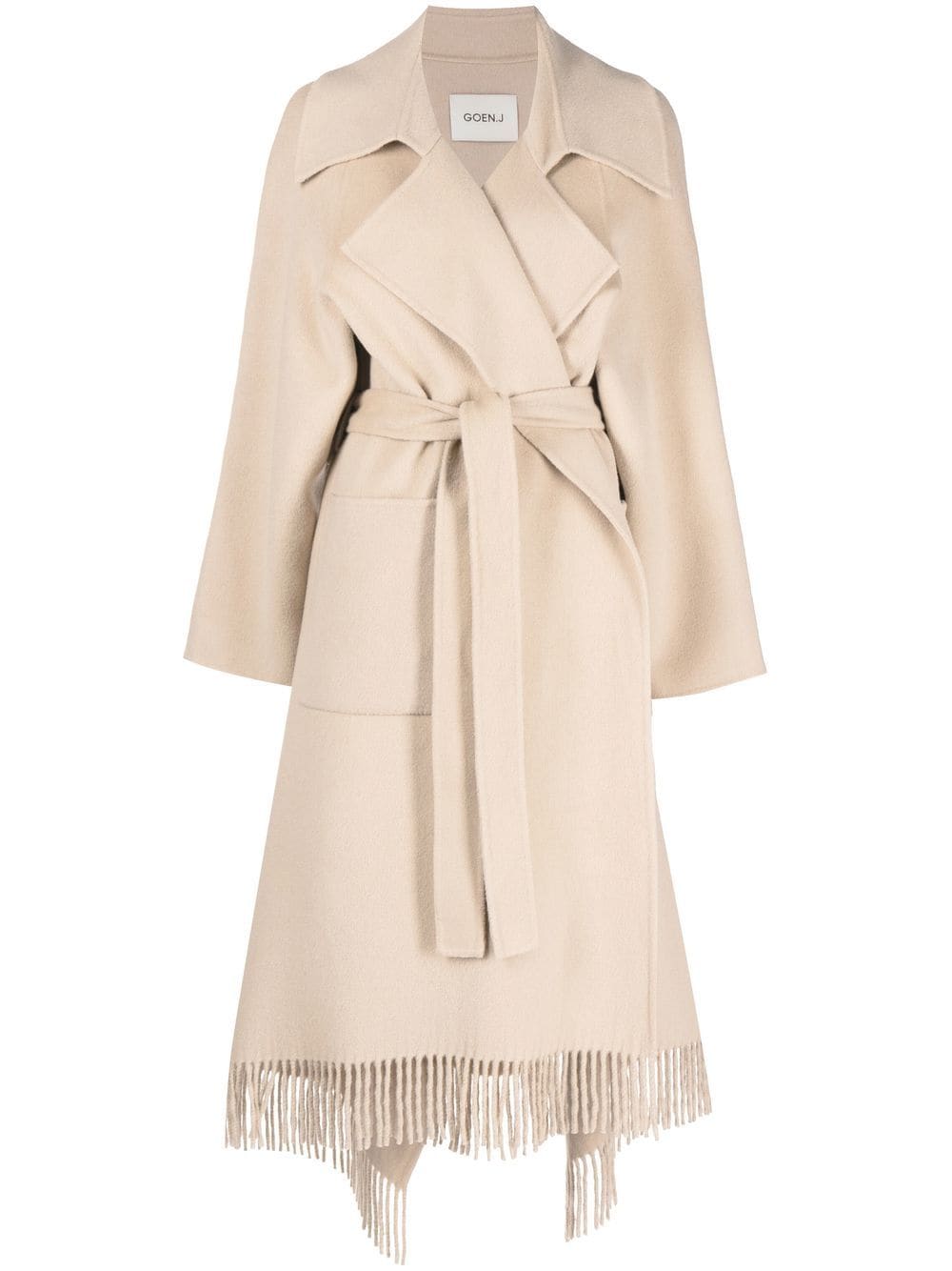 Goen.J fringe-detail belted trenchcoat - Brown von Goen.J