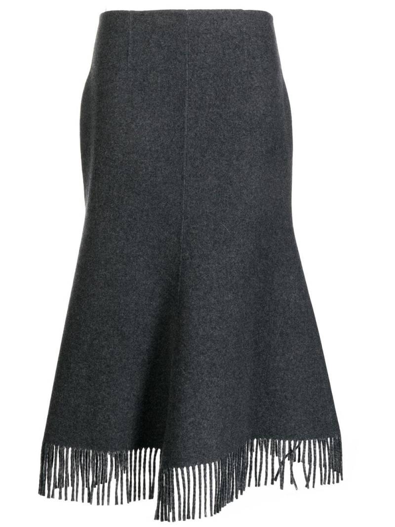 Goen.J fringed A-line wool-blend skirt - Grey von Goen.J