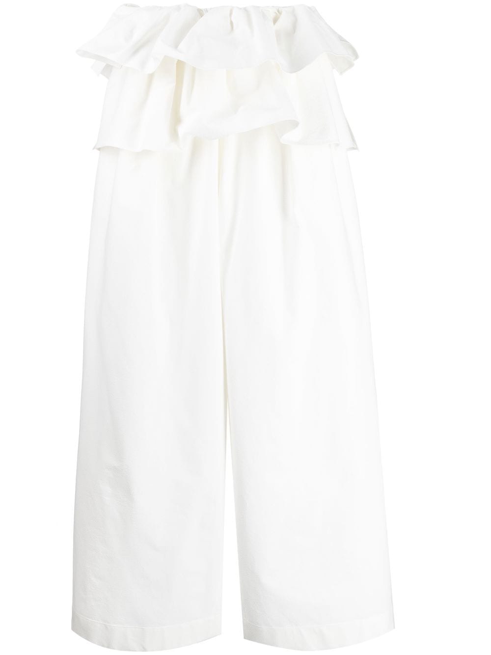 Goen.J high-waisted ruffled trousers - White von Goen.J