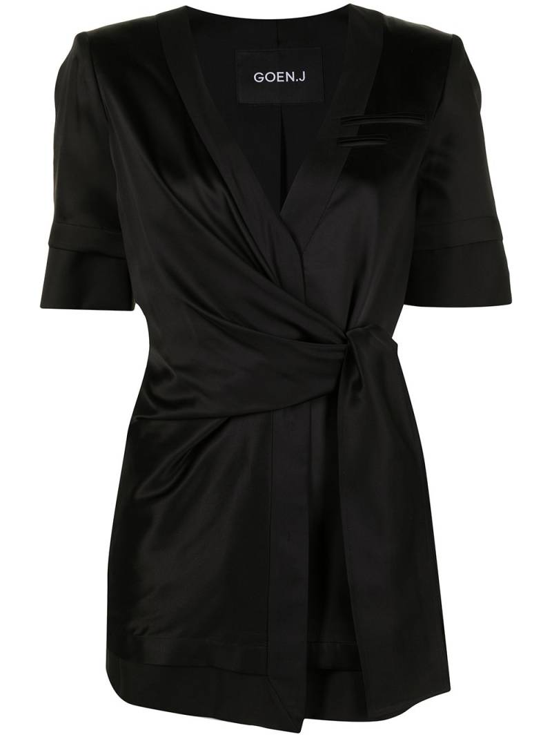 Goen.J inside-out short wrap-blazer - Black von Goen.J