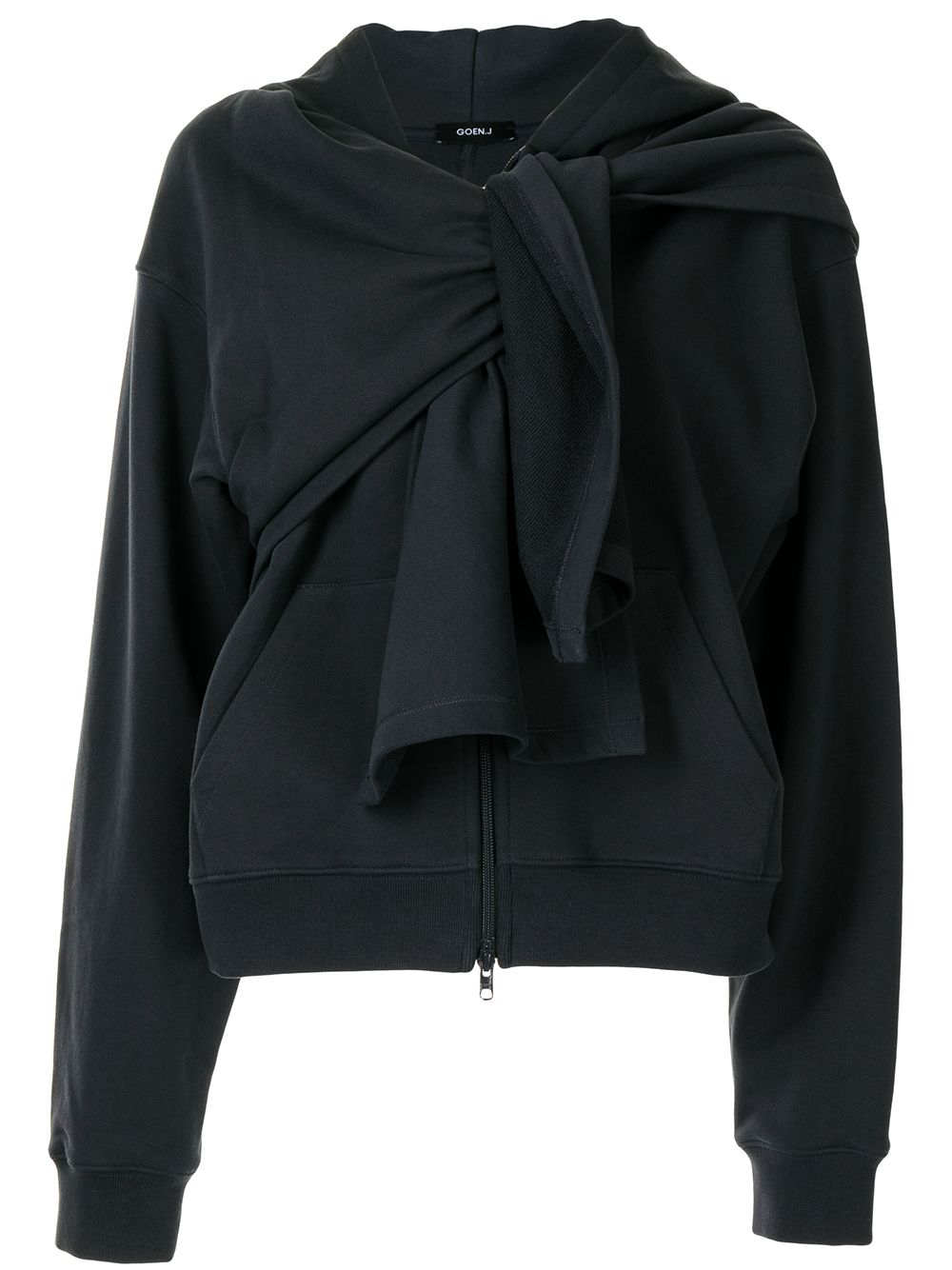 Goen.J knot-detail zip-up hoodie - Blue von Goen.J