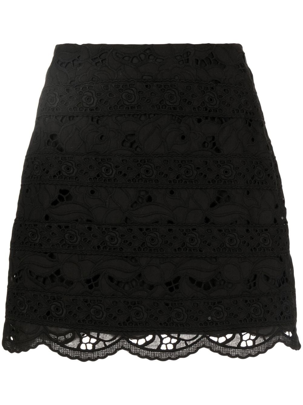 Goen.J lace detail A-line skirt - Black von Goen.J