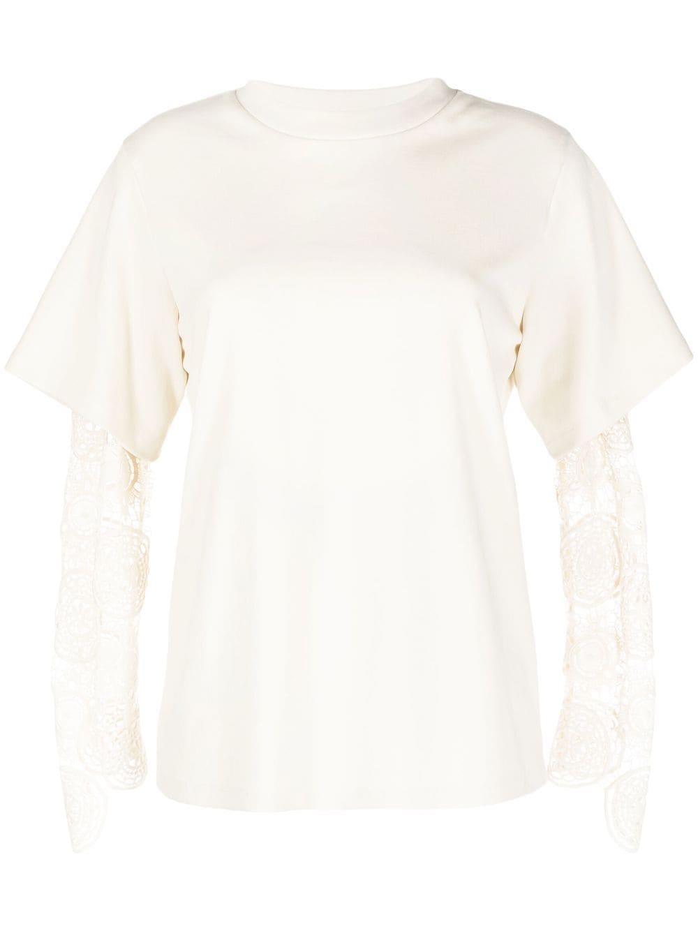 Goen.J lace-sleeve crew neck T-shirt - White von Goen.J