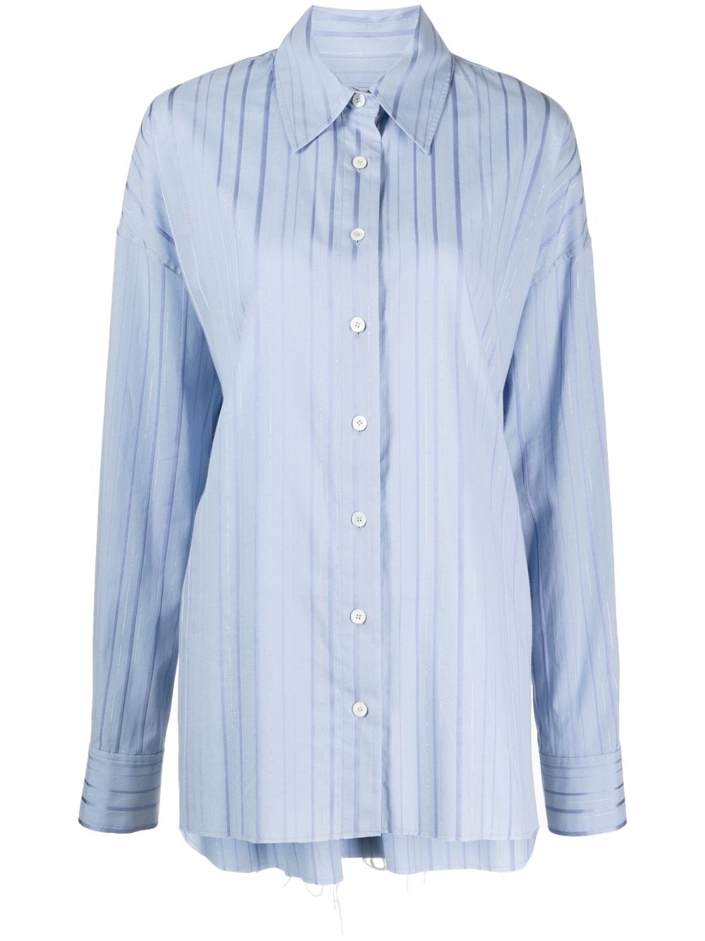 Goen.J metallic-threading striped shirt - Blue von Goen.J