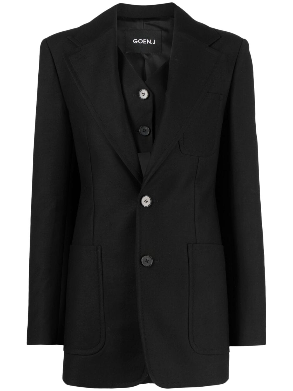 Goen.J notched-lapels single-breasted blazer - Black von Goen.J