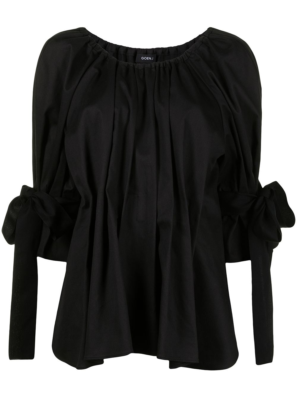 Goen.J pleated peplum blouse - Black von Goen.J