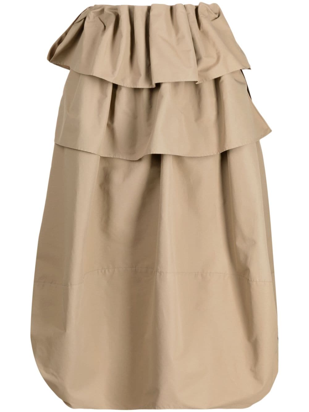 Goen.J ruffled-detailing full skirt - Brown von Goen.J
