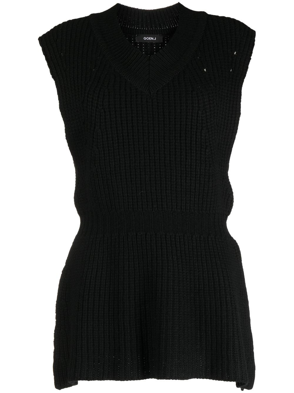 Goen.J side-slit ribbed jumper vest - Black von Goen.J