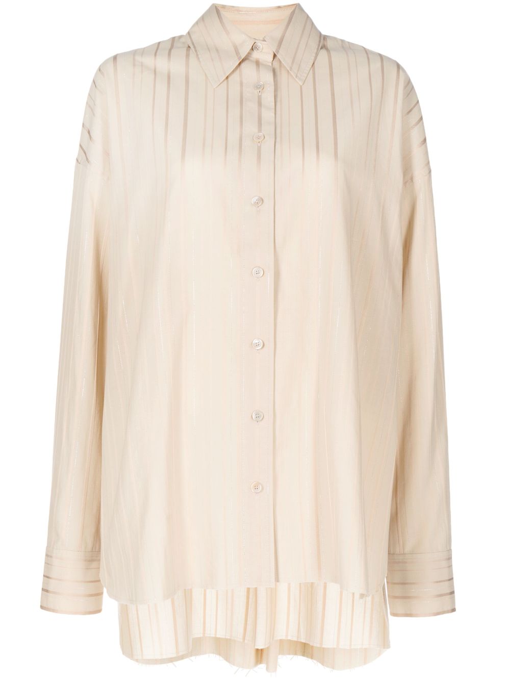 Goen.J striped metallic-threading shirt - Neutrals von Goen.J