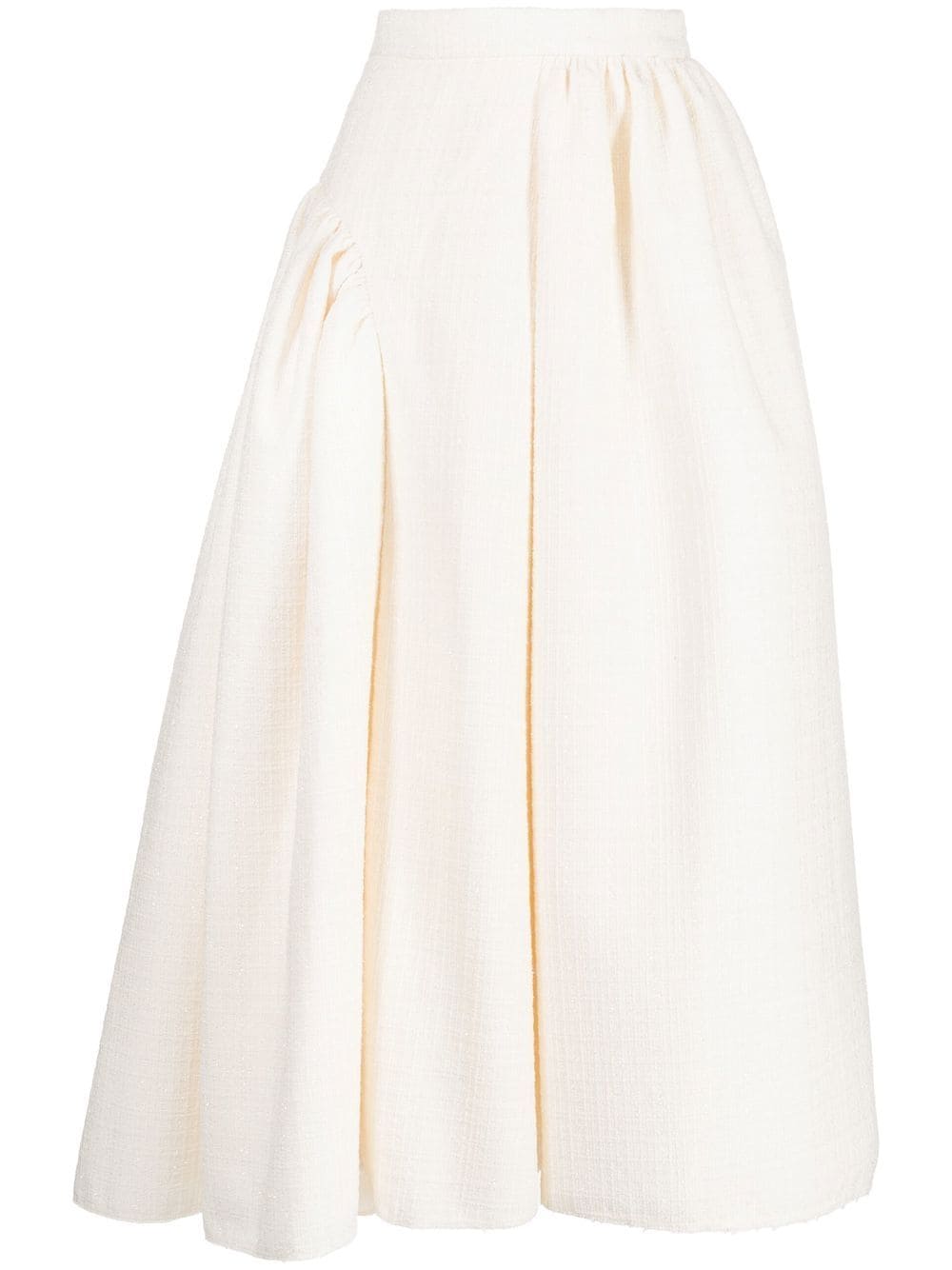 Goen.J tweed ruched-panel midi-skirt - Neutrals von Goen.J