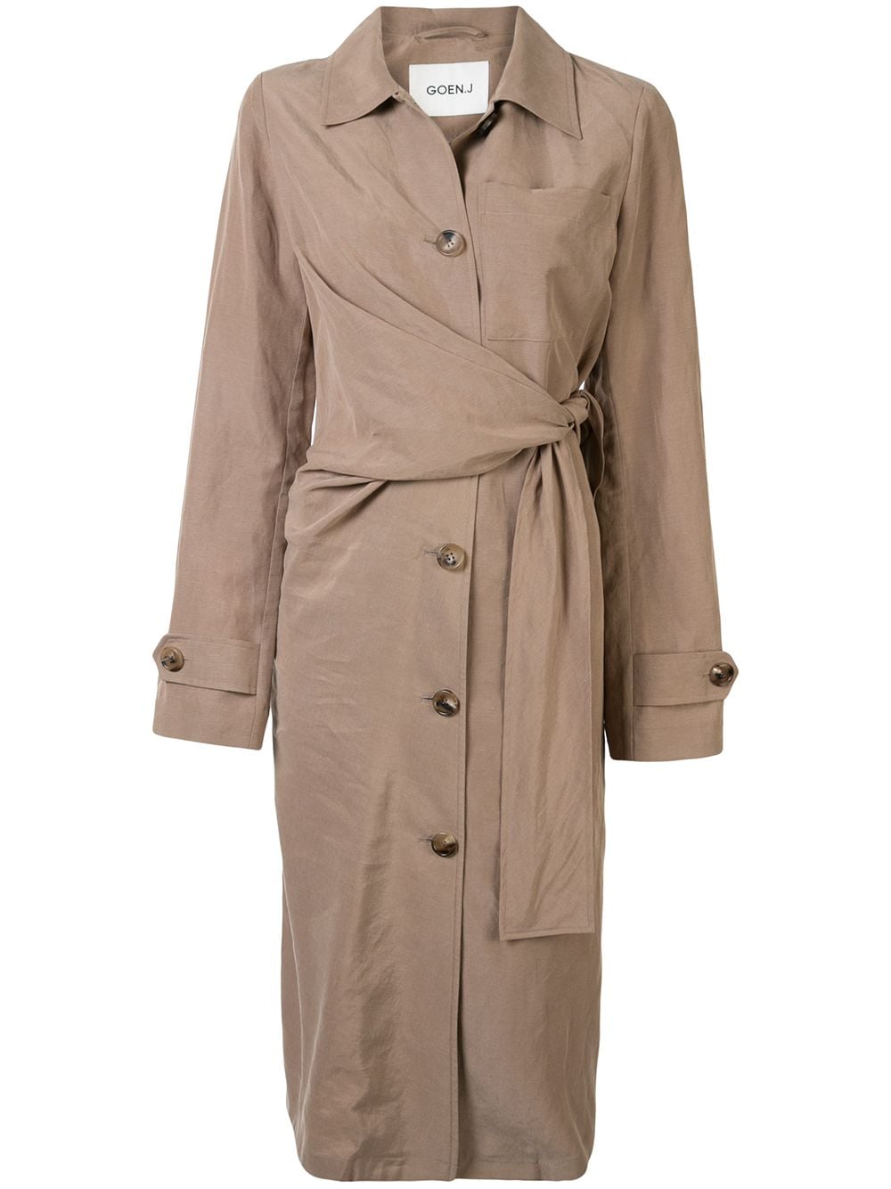 Goen.J waist-tied trench coat - Brown von Goen.J