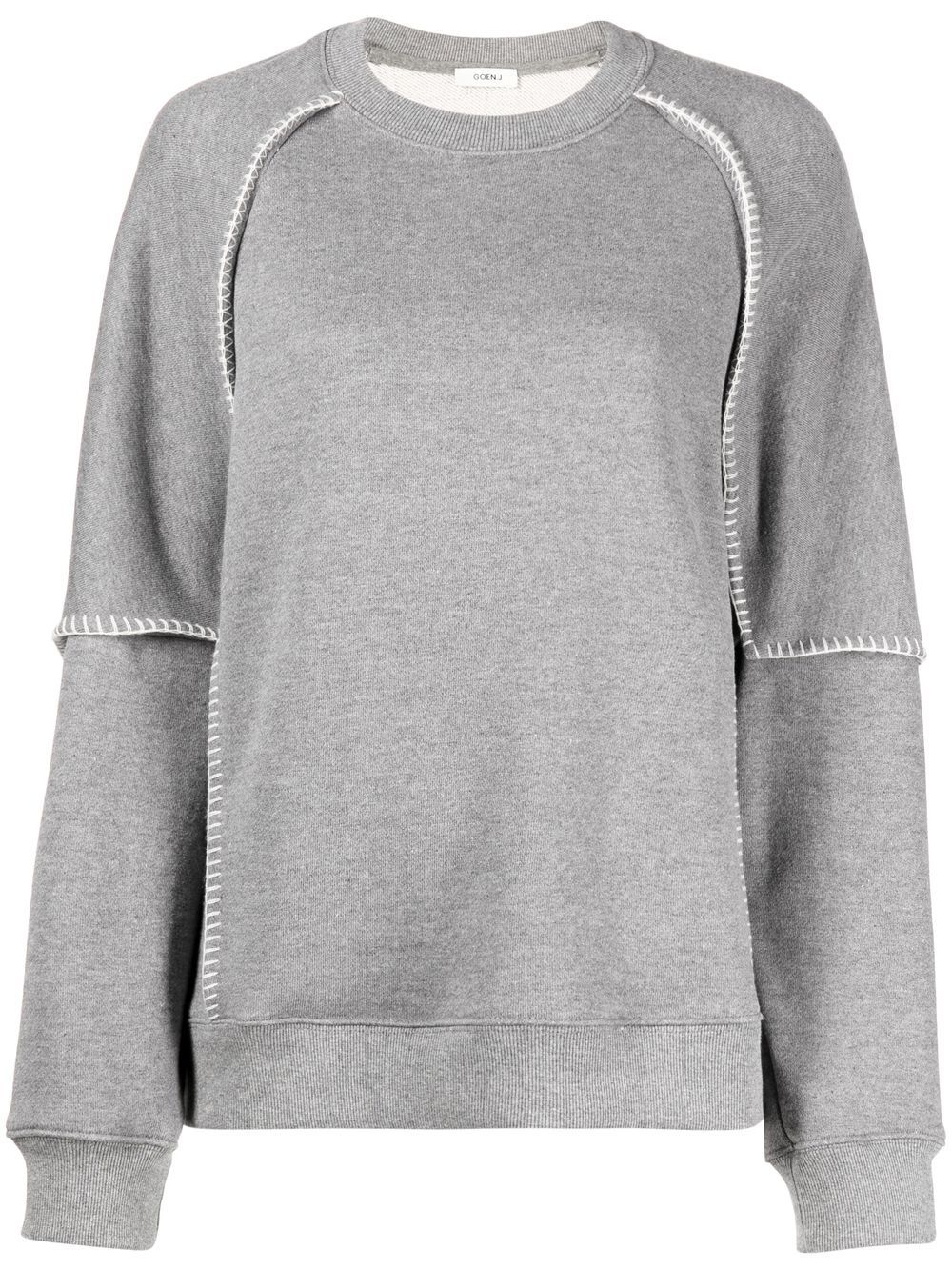 Goen.J whipstitch layered sweatshirt - Grey von Goen.J