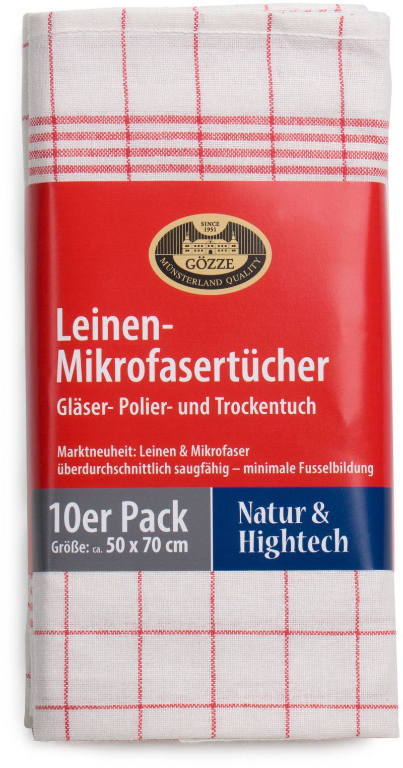 Gözze Geschirrtuch »Gläser und Poliertuch, Des. 60053, 50x70 cm«, (Set, 10 tlg.), Mikrofaser von Gözze