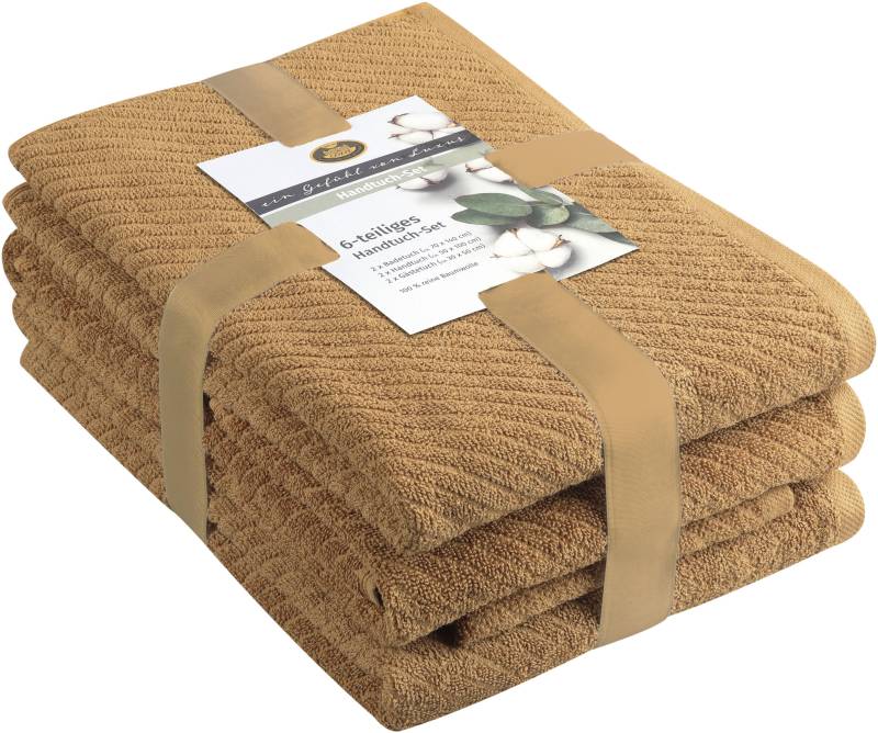 Gözze Handtuch Set »Franca«, (6 St., 2 Badetücher 70x140 cm-2 Gästetücher 30x50 cm-2 Handtücher 50x100 cm) von Gözze