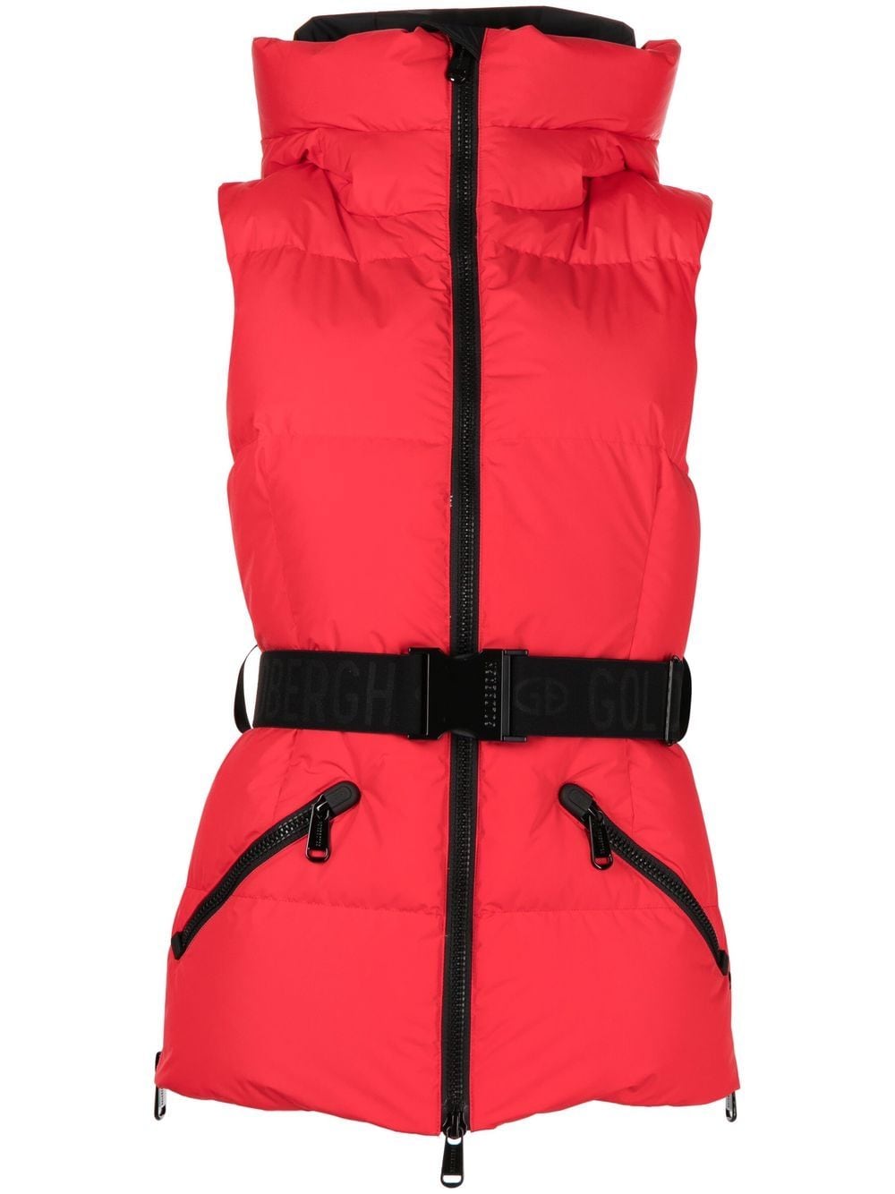 Goldbergh Mae belted hooded gilet - Red von Goldbergh