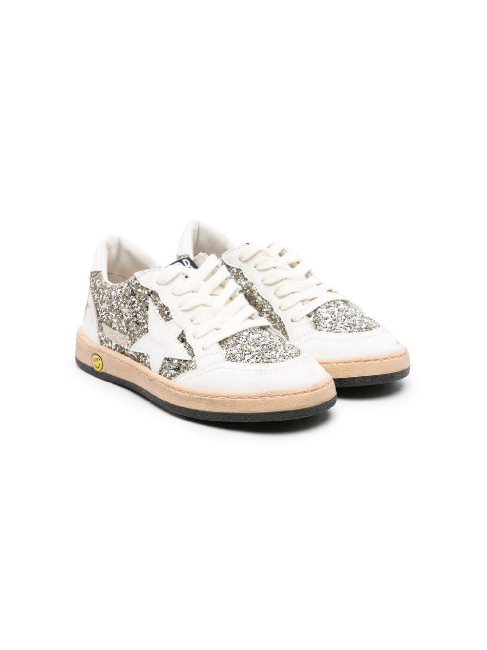 Golden Goose Kids Ball Star-patch glitter sneakers - White von Golden Goose Kids