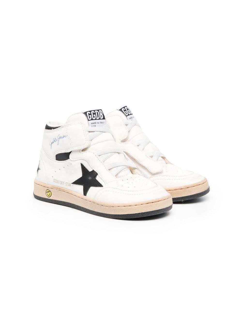 Golden Goose Kids Sky Star high-top leather sneakers - White von Golden Goose Kids