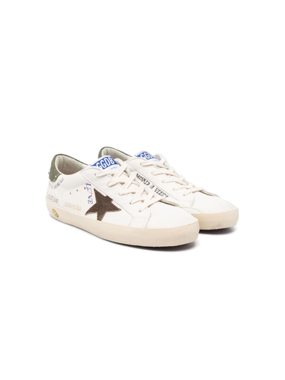 Golden Goose Kids Super-Star leather sneakers - White von Golden Goose Kids