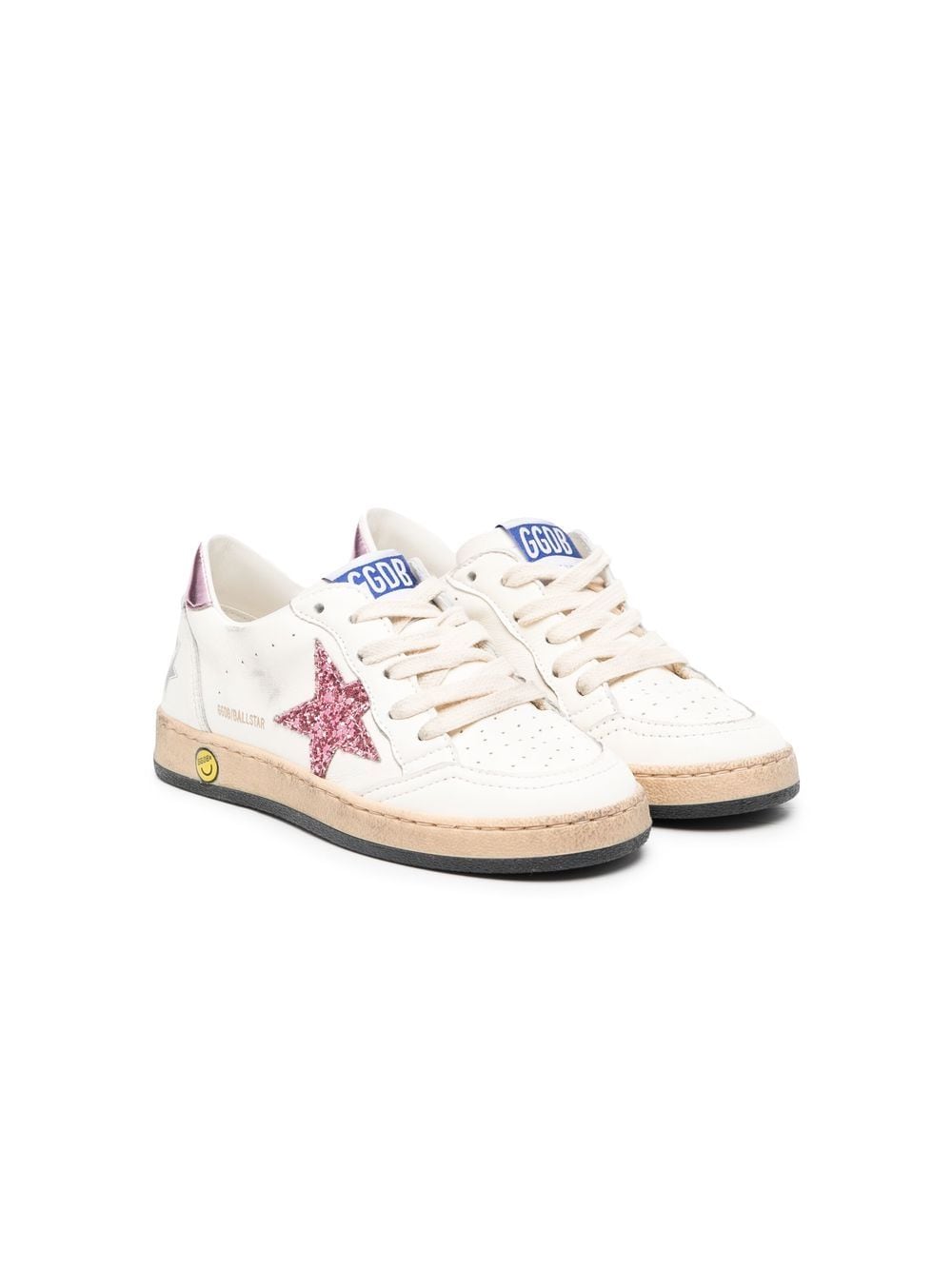 Golden Goose Kids Superstar distressed sneakers - White von Golden Goose Kids