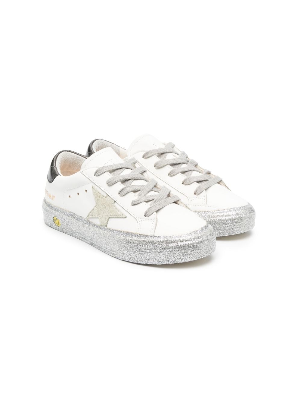 Golden Goose Kids Superstar glittered low-top sneakers - White von Golden Goose Kids