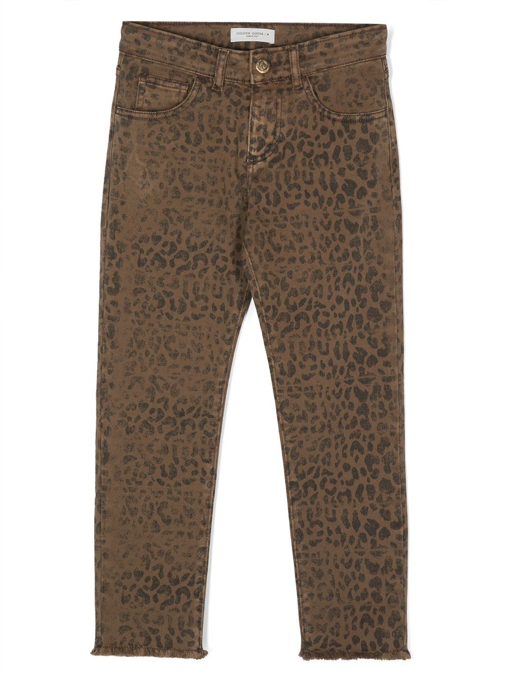 Golden Goose Kids leopard-print jeans - Brown von Golden Goose Kids