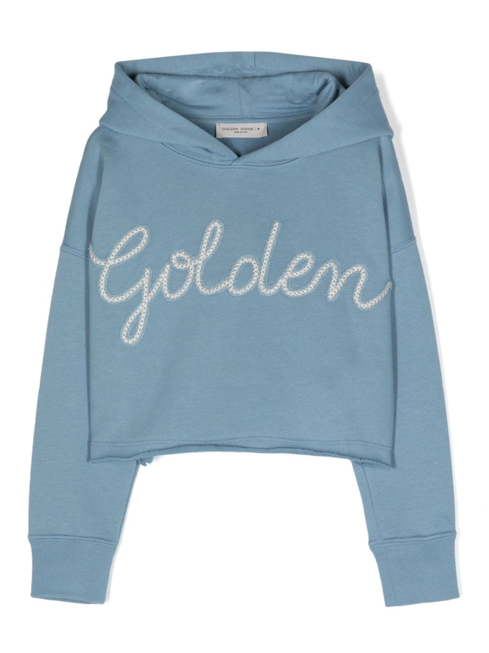 Golden Goose Kids logo-embroidered hoodie - Blue von Golden Goose Kids